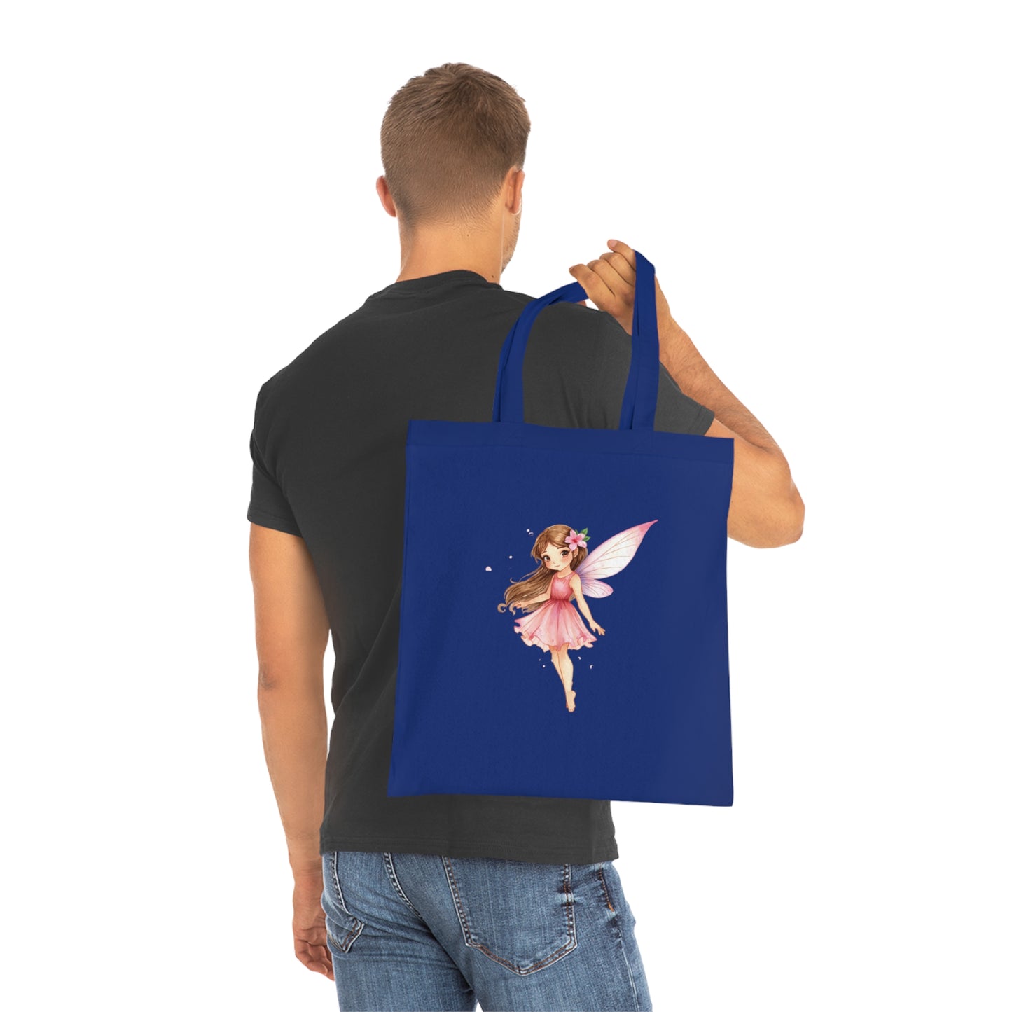 Fairy Tote Bag — Pink Flower Fairy Cotton Tote for Kids & Gift