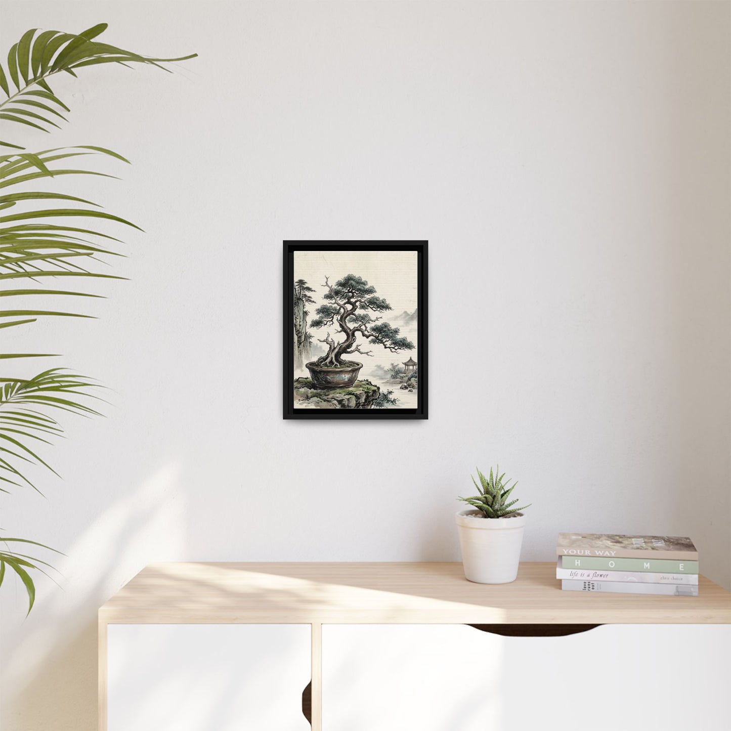 Framed Chinese Bonsai | Ink Art Print | Zen Oriental Wall Decor