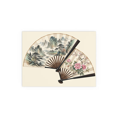 Chinese Art Fans | Oriental Floral & Landscape Wall Print