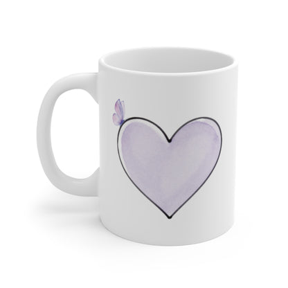 Be Gentle With Yourself Mug | Butterfly Self Care Cup | Minimalist Heart Mug Gift