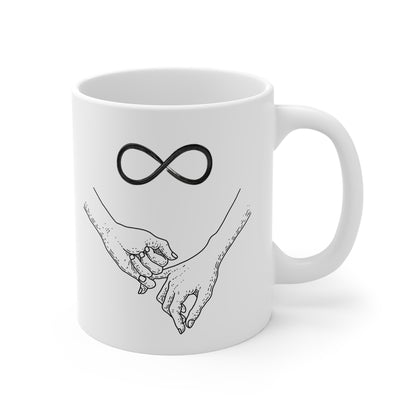 Minimal Line | Illustration Mug | Black Sketch Coffee Tea Ceramic | Eternity | Friendship | Love