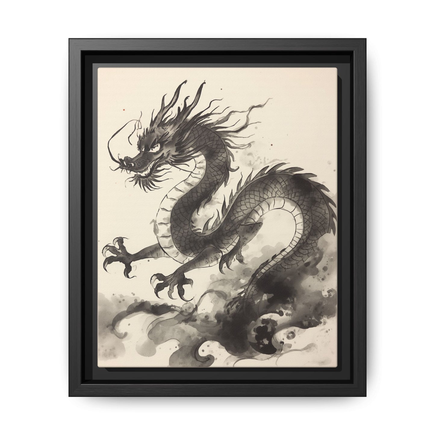 Framed Chinese Dragon | Ink Art Print | Oriental Wall Decor