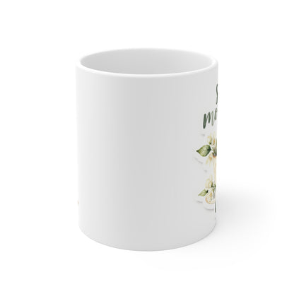 Morning Rituals Mug | Floral Coffee Illustration | Ceramic Coffee Cup
