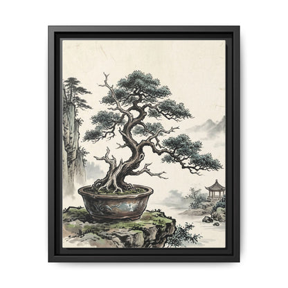Framed Chinese Bonsai | Ink Art Print | Zen Oriental Wall Decor