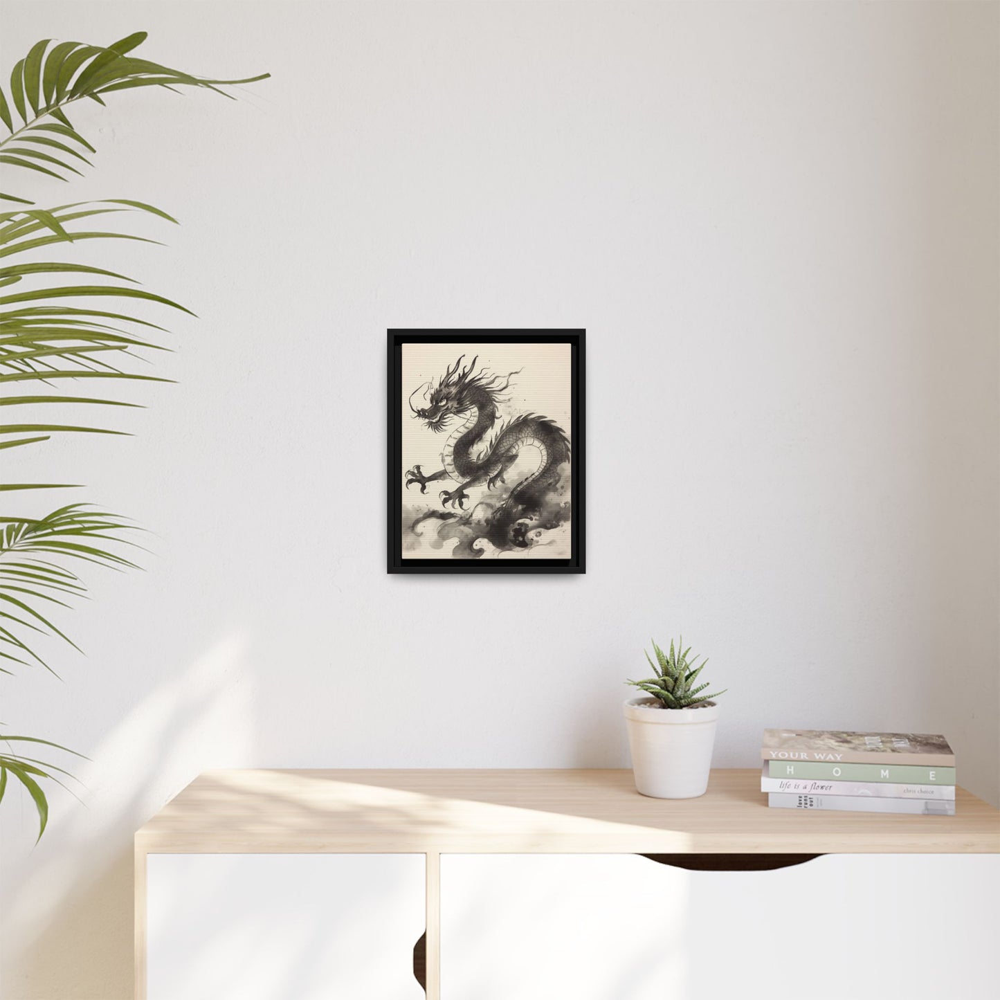 Framed Chinese Dragon | Ink Art Print | Oriental Wall Decor