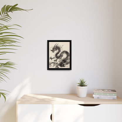 Framed Chinese Dragon | Ink Art Print | Oriental Wall Decor