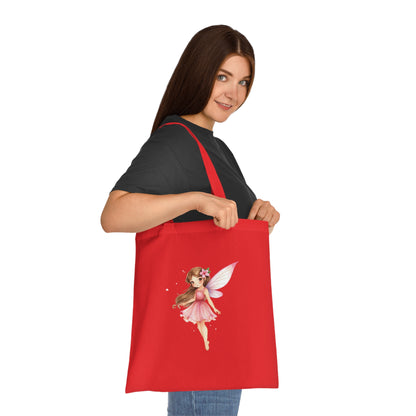 Fairy Tote Bag — Pink Flower Fairy Cotton Tote for Kids & Gift