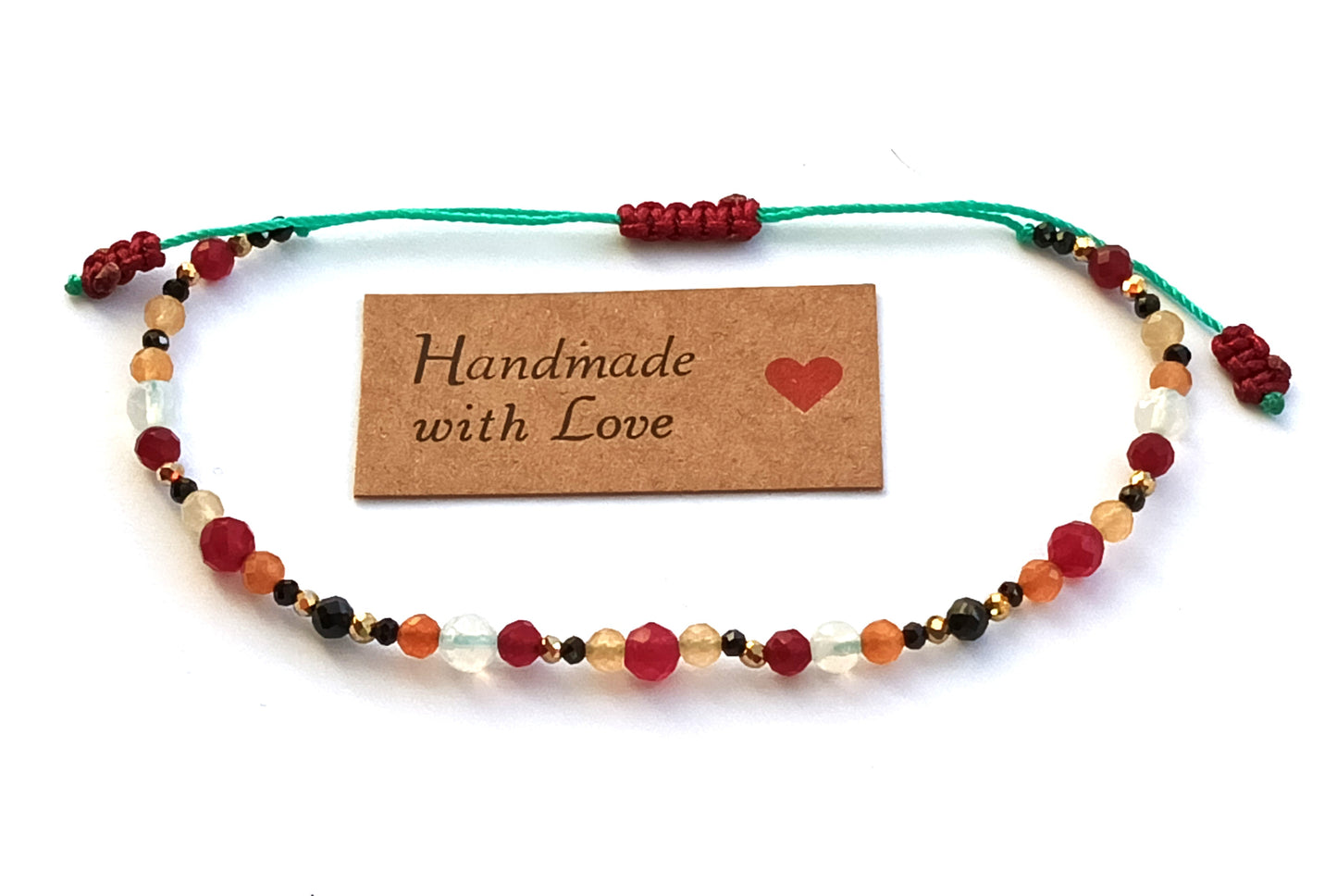 Bracelet made of natural stones. Aries zodiac sing.