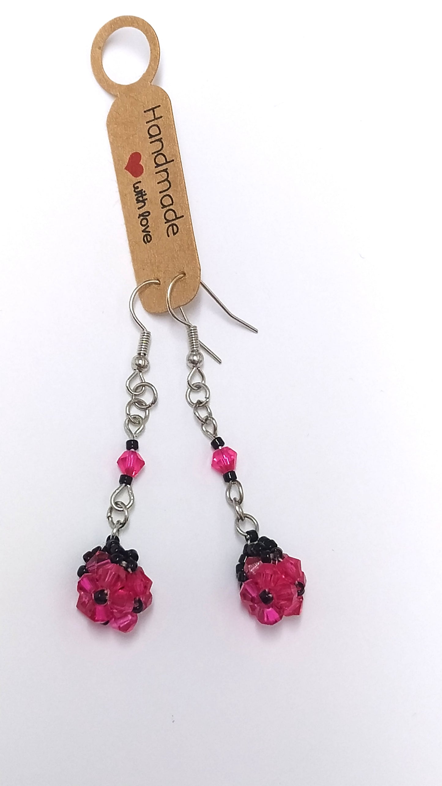 Beautiful earrings with beads. Handmade.