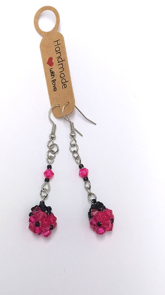 Beautiful earrings with beads. Handmade.
