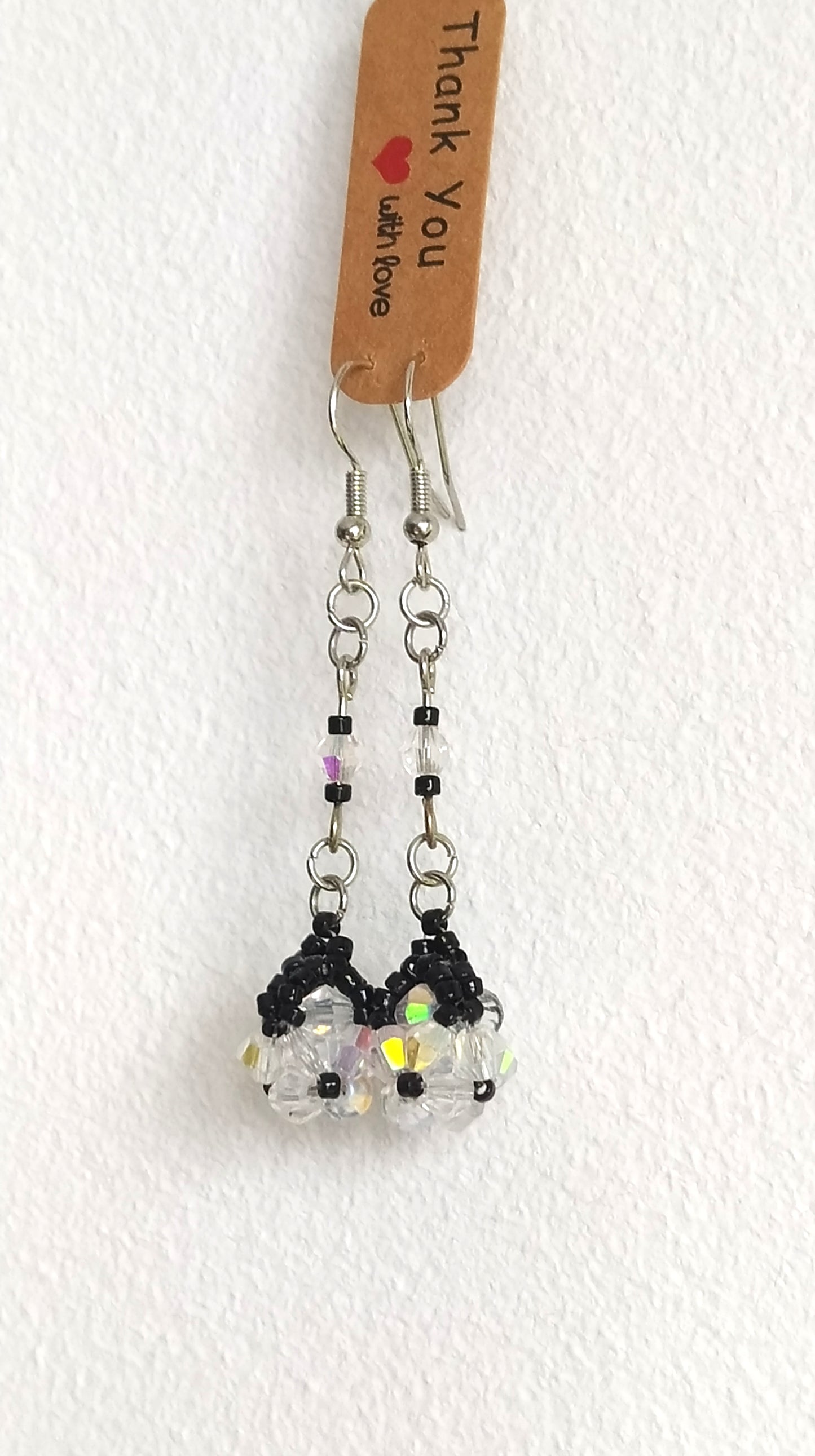 Beautiful earrings with beads. Handmade.