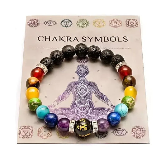 Chakra Bracelet with Meaning Card for Men Women.
