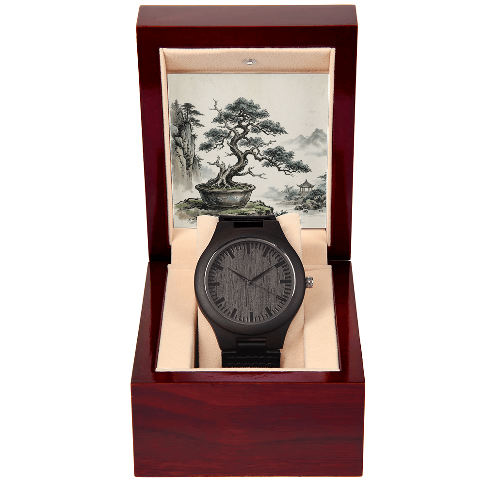 Wooden Wristwatch | Minimalist Timepiece | Bonsai Art Gift for Special Occasions