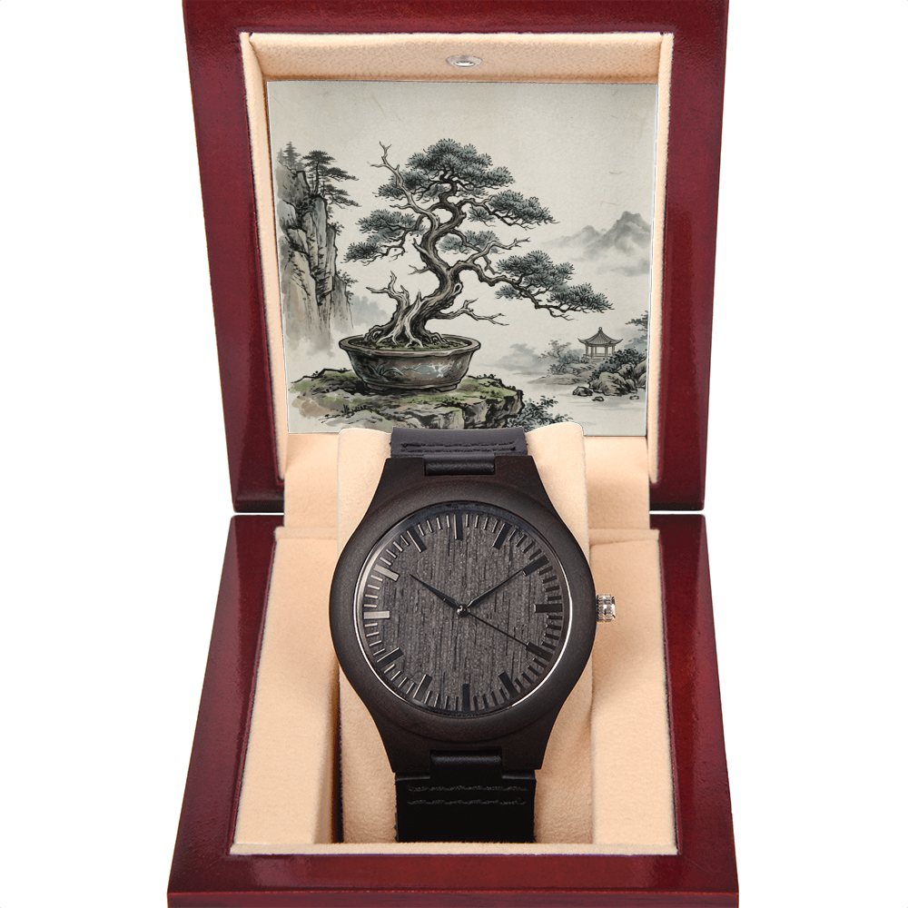 Wooden Wristwatch | Minimalist Timepiece | Bonsai Art Gift for Special Occasions