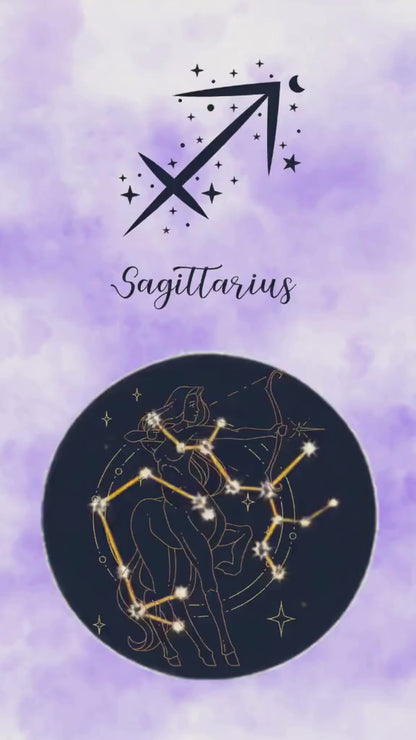 Sagittarius Zodiac Astrology Art Print | Luxury Amethyst Purple Sign Wall Decor, High-End Celestial Constellation Digital Download PNG