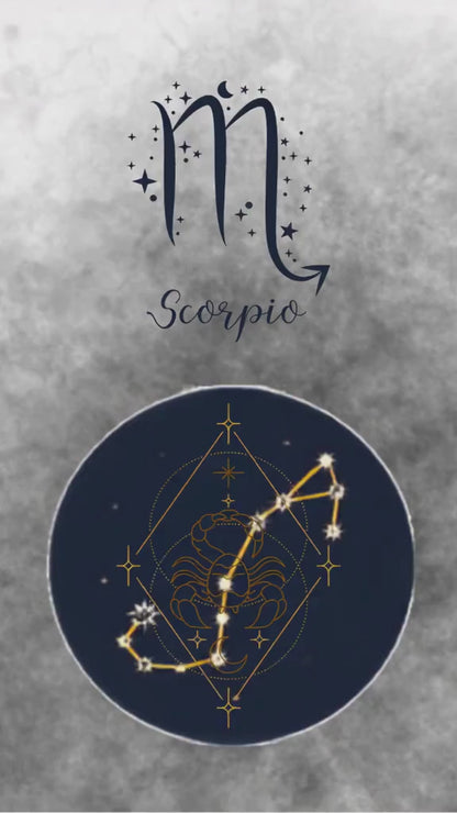 Scorpio Zodiac Astrology Art Print | Luxury Mystical Black Sign Wall Decor, High-End Celestial Constellation Digital Download PNG