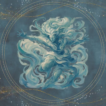 Celestial Cloud Spirit Art Print | Luxury Sky God Wall Decor, High-End Wind Elemental Digital Download PNG