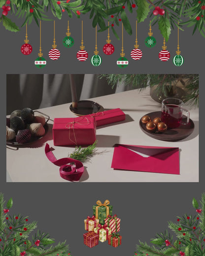 Merry & Bright Luxury Christmas Card – Printable Digital Download (A6/A5)