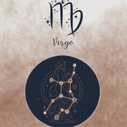 Virgo Zodiac Astrology Art Print | Luxury Earthy Brown Sign Wall Decor, High-End Celestial Constellation Digital Download PNG