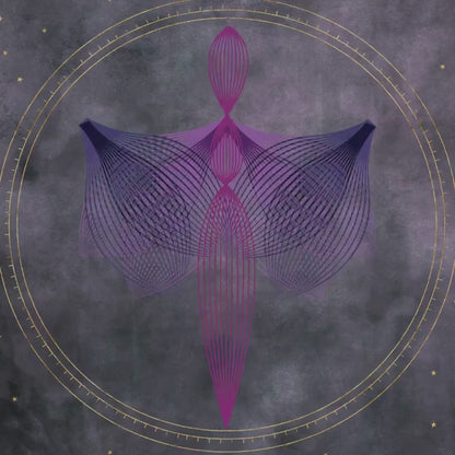 Sacred Geometry Angel Art Print | Luxury Mystic Goddess Wall Decor, High-End Abstract Celestial Digital Download PNG