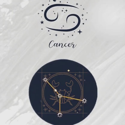 Cancer Zodiac Astrology Art Print | Luxury Silver Moon Sign Wall Decor, High-End Celestial Constellation Digital Download PNG